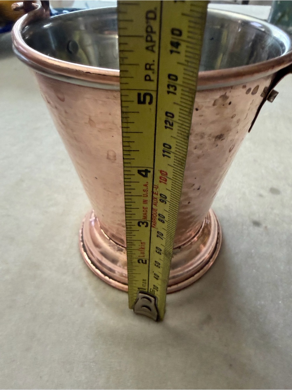 Hand-Hammered Copper Mini Bucket - Picture 2 of 7